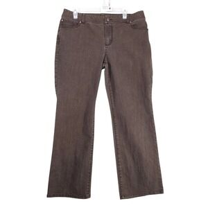 Chico's Brown Bootcut Jeans Size 2 Short Womens L 12 Stretch Denim 35x29 Western